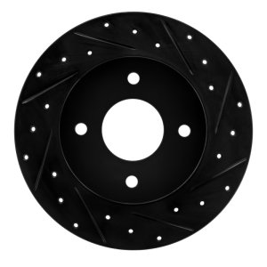 Nissan Sentra Brake Rotor (1) - Rear Right - R1 Concepts - Drilled & Slotted - Black - `04-`06